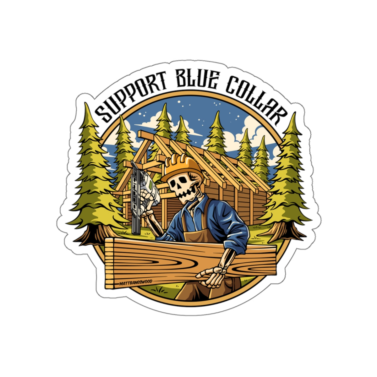Support Blue Collar Sticker